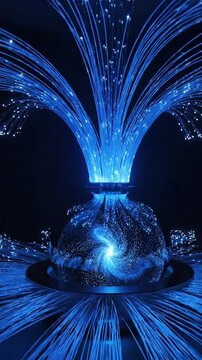 量子コア 粒子渦巻く背後パルス映像