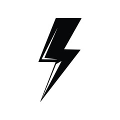 Bold Lightning Bolt Energy Symbol Vector Icon