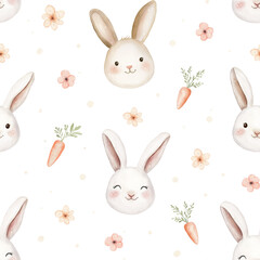 Cute Easter Bunny Seamless Pattern for Kids