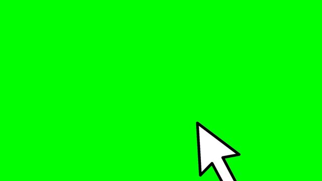 Green screen cursor click animation. Moving cursor. Technology animation for video or business.