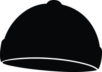 Simple knit hat icon isolated
