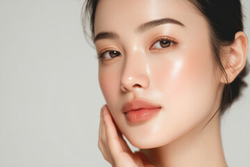 Beautiful skin woman face, healthy beauty skincare and cosmetics for adverstising. Generative Ai.	
