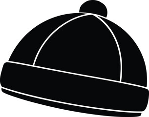 Knit hat silhouette vector illustration