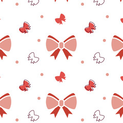Pattern with the image of bows, for printing on paper and fabric