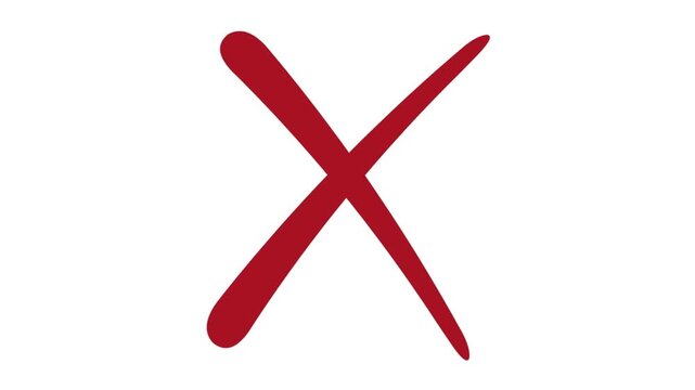 Bold red x mark against a clean white background symbolizing rejection or error with a simple and graphic design for versatile use cases