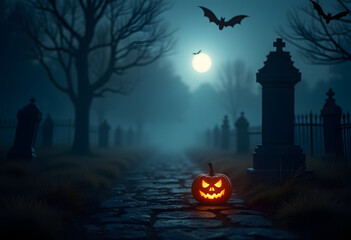 Foggy Graveyard Night