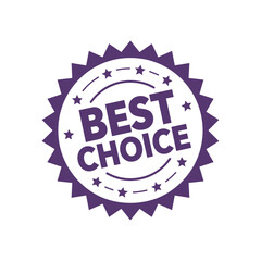 Purple Best Choice badge icon seal emblem illustration design graphic