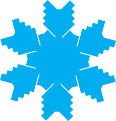 Single Blue Cutout Petal Snowflake Silhouette