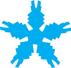 Single Blue Arrow Tip Snowflake Silhouette