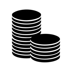 Stack of Coins in Two Piles Representing Savings or Finances