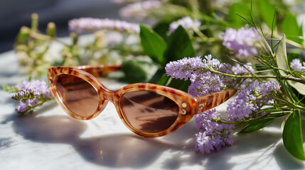 Retro sunglasses on marble table beside old photo, fashion nostalgia, 1970s summer vibe, personality and design, timeless accessories, chic heritage aesthetic, analog lifestyle moo