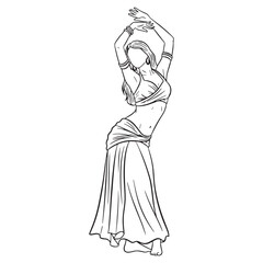 Flowing Dancer Line Art – Dancer Vector Graphic with Elegant Contour Definition – Dancer Drawing – Vector of Dancer – Dancer Sketch
