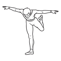 Distinguished Dancer Line Art – Dancer Vector Graphic Featuring Balanced Creative Lines – Dancer Drawing – Vector of Dancer – Dancer Sketch