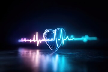 heart rhythm visualization holographic display, monitoring program alerts, medical report