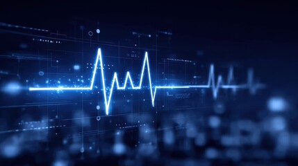 heart rhythm visualization digital ecg patterns, monitoring program dashboard, interactive report