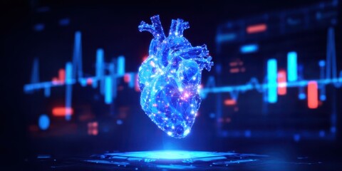 heart rhythm visualization holographic graphs, continuous monitoring program, detailed report