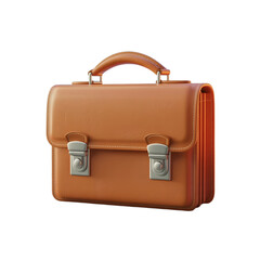 Stylish Brown Leather Briefcase Perfect for Business and Professionals, Isolated for Creative Projects