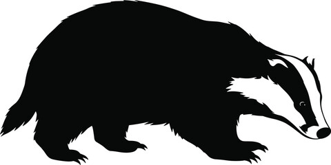 Silhouette Illustration of European Badger with Detailed Stripes and Fur Pattern in Wildlife Animal Vector StyleSilhouette Illustration of European Badger with Detailed Stripes and Fur  © Clipart Galaxy