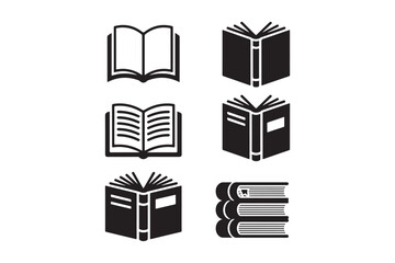 Simple Outline Reading Book Clipart Vector