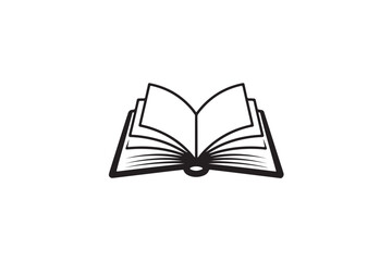 Flat Minimalist Book Icon Clipart Illustration
