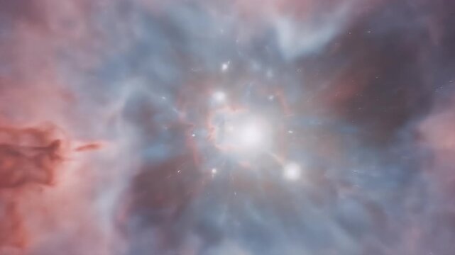 Vibrant Nebula Abstract Background with Stars and Galactic Clouds