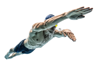 Male Swimmer Underwater in Streamline Position


