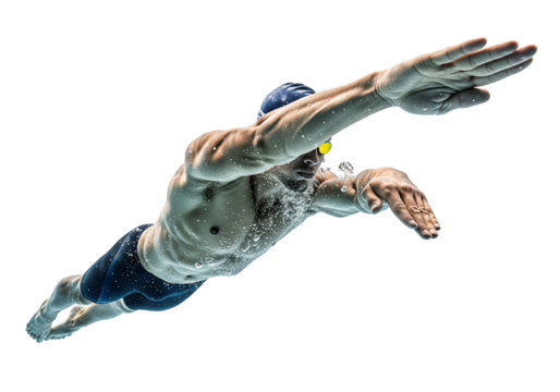 Male Swimmer Underwater in Streamline Position



