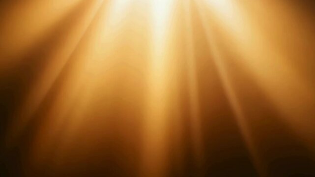 Animated golden/amber light rays or sunbeams streaming downwards through smoke or dust, ideal as a cinematic overlay or ambient background