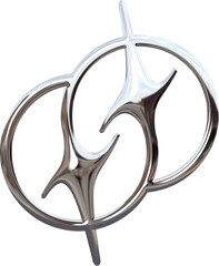 3d liquid chrome abstract shape element