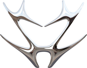 3d liquid chrome abstract shape element