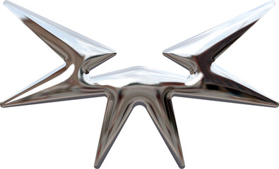3d liquid chrome abstract shape element