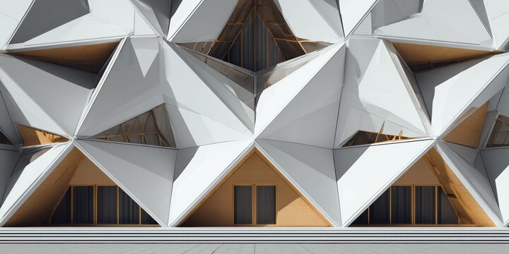Intricate Geometric Facade of a Modern Architectural Structure