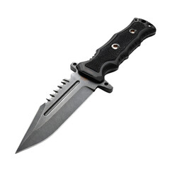 Obraz premium Tactical survival knife isolated on transparent background