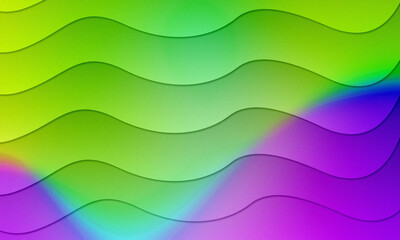 Abstract Wavy Shapes in Vivid Green and Purple Gradients, Modern Digital Design Background