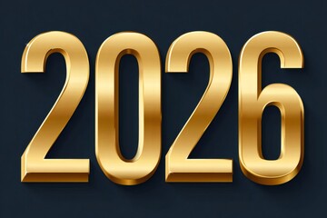 Golden 2026 number symbolizing new year future calendar concept