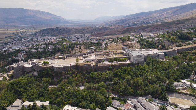 Gjirokaster Fortress Albania Overlooking the Valley