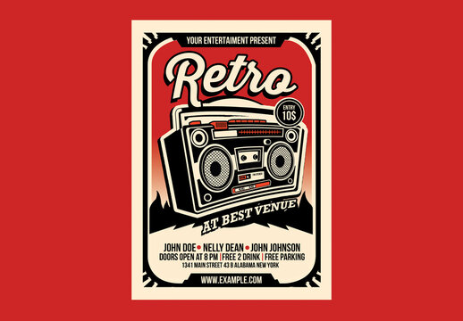 Retro Music Radio Flyer Poster