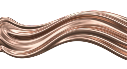 Elegant flowing rose gold metallic ribbon design element for luxury branding and sophisticated backgrounds, perfect for adding a touch of glamour and modern style to your projects