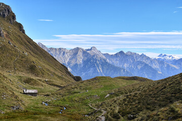 Panorami della Val Brembana salendo sopra i Piani dell'Avaro, Lombardia,Italia