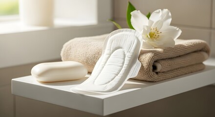 sanitary pads for woman sanitary napkin menstrual-pad period absorbent cotton flower towel soap