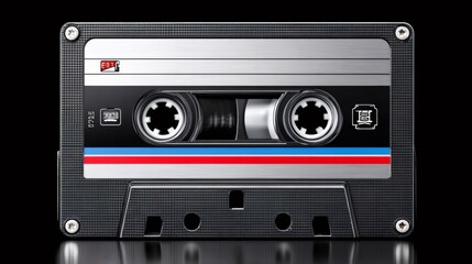 Obraz premium Cassette tape playing retro analog music recording