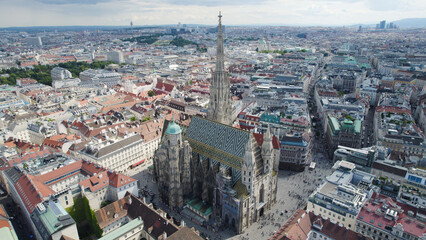 Aerial View of St Stephens Cathedral Vienna Austria