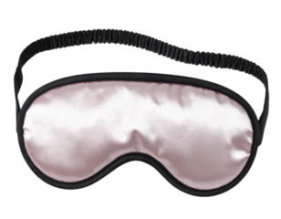Silk sleep mask with elastic band, cut out on transparent background