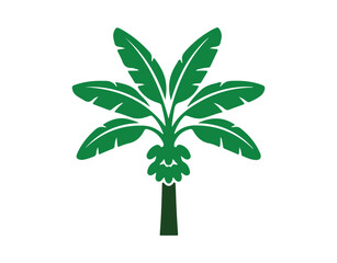 Banana Tree Logo, Simple Silhouette Design of a Banana Tree, Vector Illustration of a Plant Icon