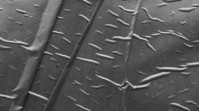 black crumpled and creased plastic bag texture background stop motion