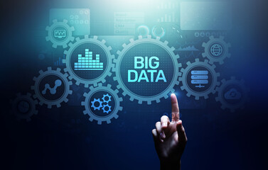 Big data analytics platform, business intelligence and modern technology concept on vitual screen.