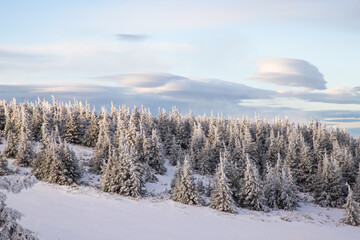 beautiful snow covered mountain landscape in winter