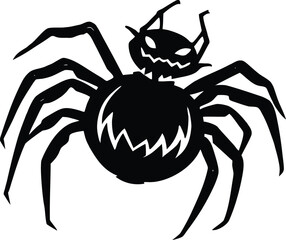 Spooky Spider Crawling Across Pumpkin Silhouette | Halloween Spider Moving On Jack O Lantern