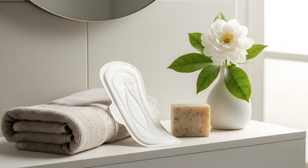 sanitary pads for woman sanitary napkin menstrual-pad period absorbent cotton towel soap flower
