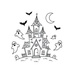 Spooky House Doodle